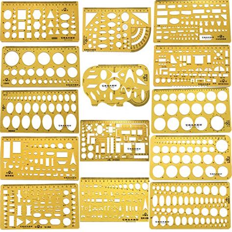 Buy Lizipai 14 Pieces Geometric Drawings Template, Plasti Template ...