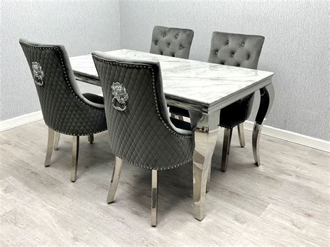 Sofia Grey & Silver Dining Table - All Sizes - ASR Interiors
