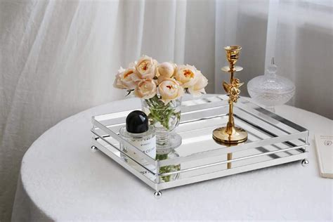 Buy Gurfuy Acrylic Decorative Mirror Tray Perfume Vanity Jewelry Tray ...