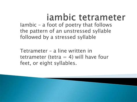 Iambic tetrameter and rhyming couplet | PPTX