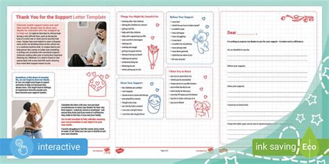 Thank You for the Support Letter Template | Parent Resource