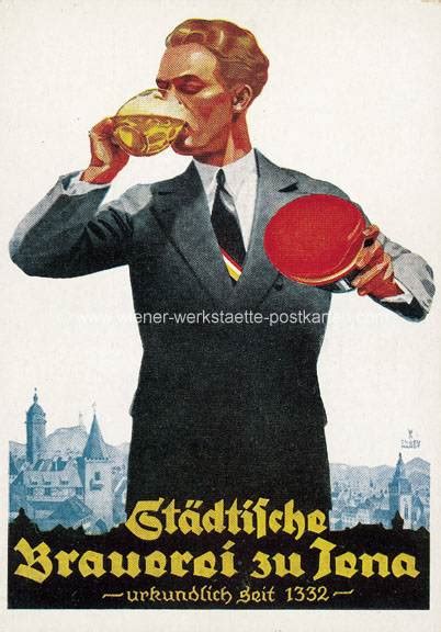 Brauerei zu Jena sig. Engelhardt um 1930 - Wiener Werkstätte Postkarten