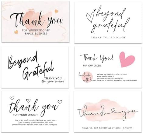 300PCS Thank You For Supporting My Business Cards, 6 Styles-2" x 3.5 ...