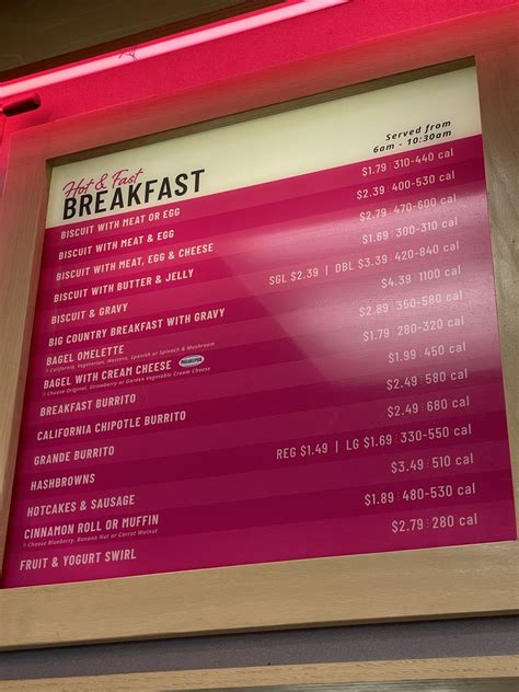 Braums Breakfast Menu