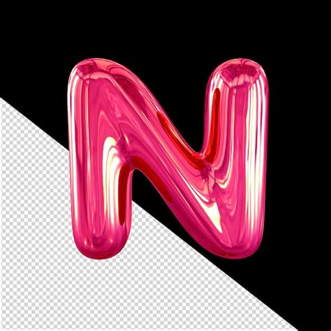 Inflatable 3d symbol letter n | Premium PSD