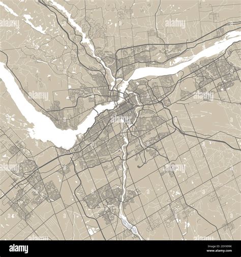 Detailed map of Ottawa city administrative area. Royalty free vector illustration. Cityscape ...