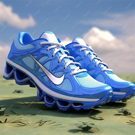 Premium AI Image | illustration of Blue Nike Shoe azure athletic ...