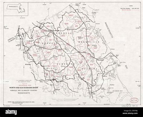 Watersheds map, North and South Rivers basin, Norfolk and Plymouth ...