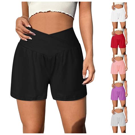 Plus Size Women Shorts High Waisted Lined Mid-Length Shorts Loose Fit ...