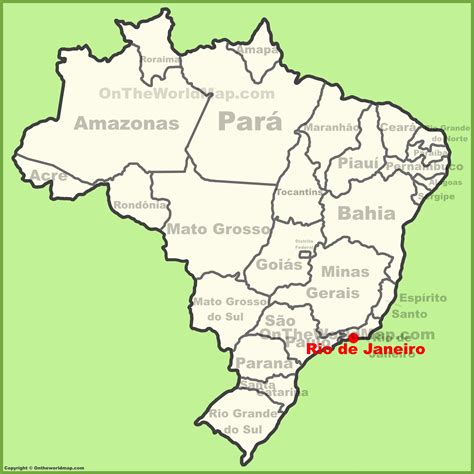 Rio de Janeiro location on the Brazil map - Ontheworldmap.com