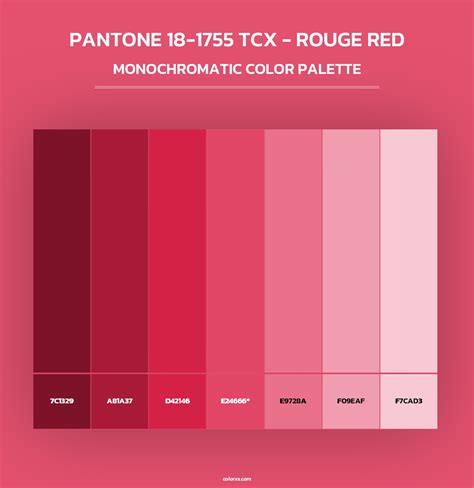 PANTONE 18-1755 TCX - Rouge Red color palettes - colorxs.com
