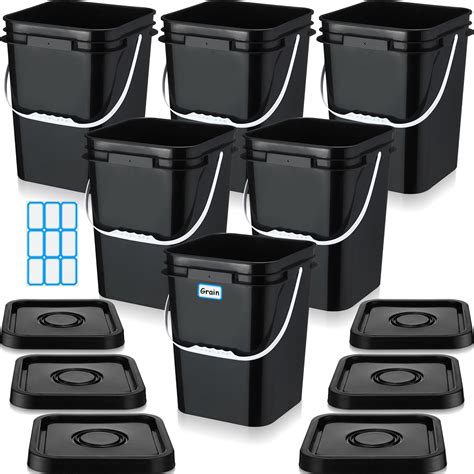 Snapklik.com : Vesici 6 Pcs 5 Gallon Food Grade Square Buckets