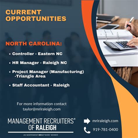 We have opportunities in North Carolina in the accounting and ...