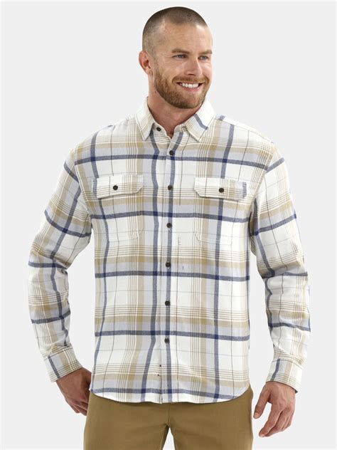 George Men's and Big Men's Double Pocket Flannel Shirt, Sizes XS-3XLT ...