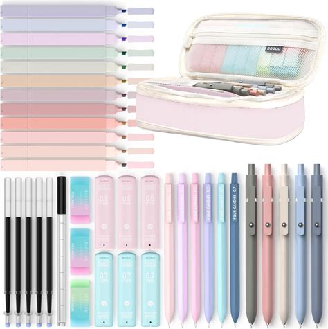 Four Candies 39 PCS Aesthetic School Supplies with Cute Pen Case, 12 ...