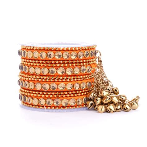 Set of 12 Silk Thread Bangles With Ghungroo designed for both hands by ...