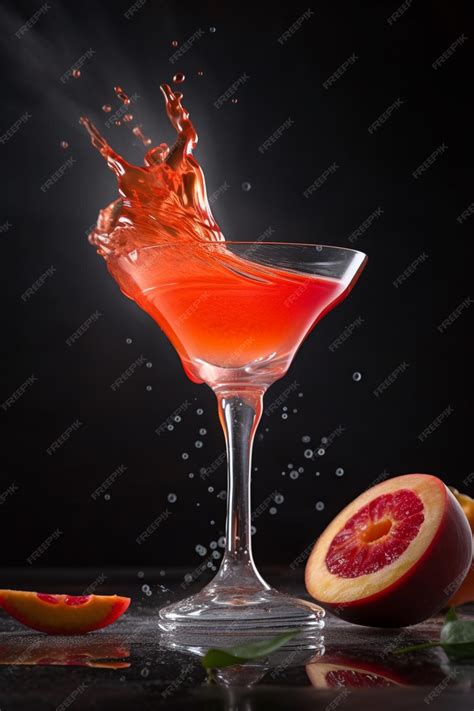 Premium Photo | There is a glass of liquid with a splash of liquid on ...