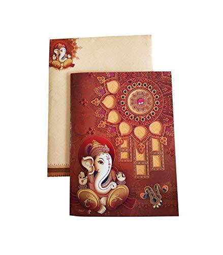 Divine Caard Traditional Ganesha Design Red Color Wedding Cards ...