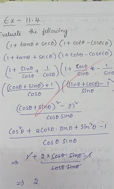 (1+cot theta - cosectheta)(1+tan theta +sec theta)=2 - Brainly.in