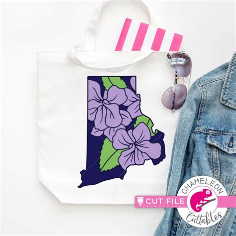 Rhode Island state flower Common Blue Violet layered svg png dxf eps ...