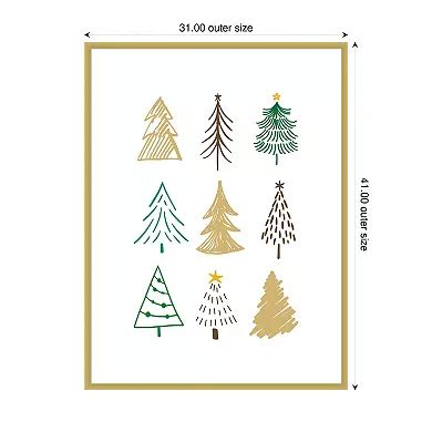 Christmas Trees 1 By Kristina N. Wood Framed Wall Art Print