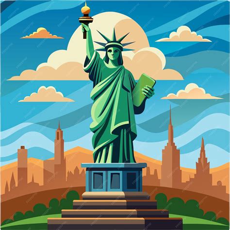 Statue of Liberty Clip Art Vector Illustration Design | Premium AI ...