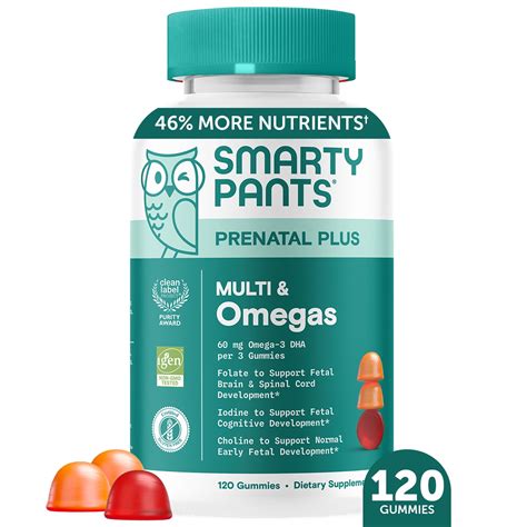 SmartyPants Prenatal Plus Multi & Omega-3 Gummies, Improved Formula, 50 ...