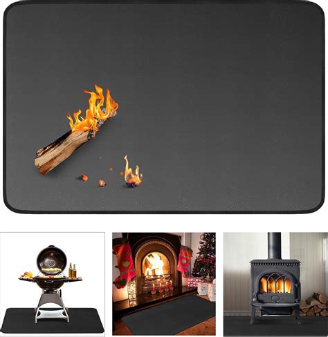 Amazon.com : Indoor Fireplace Rug Fire Resistant 60 ×40 Inch, Hearth ...