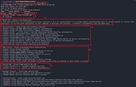 Nmap Vulnerability Scan 的图像结果