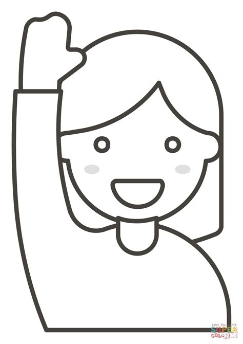 Girl Raising Hand Emoji