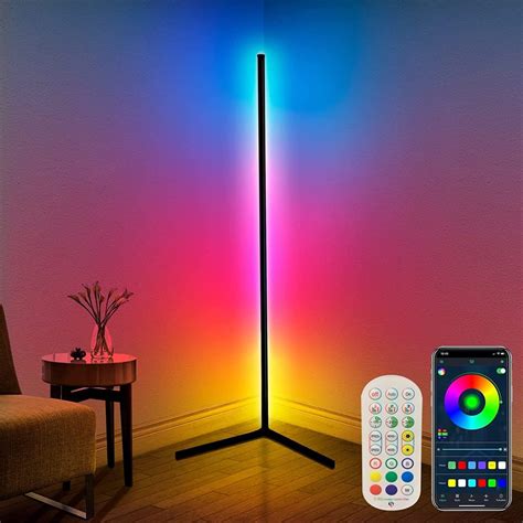 TONGLIN Floor Lamp, 165cm LED Floor Lamp RGB Dimmable Colour Changing ...
