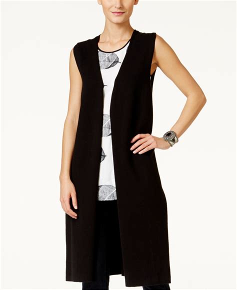 Long black sweater vest womens white – Long Black Sweater Vest ...