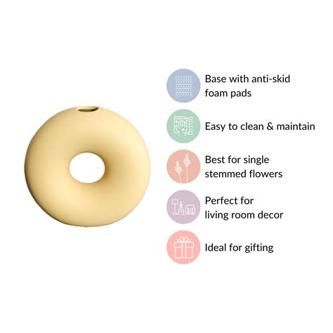 Donut Vase Pastel Yellow Online - Premium Vase | Nestasia