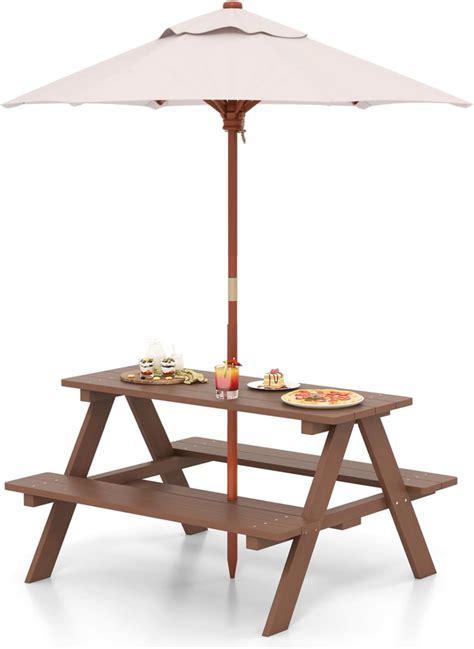 Amazon.com: HONEY JOY Kids Picnic Table, Toddler Outdoor Table & Bench ...