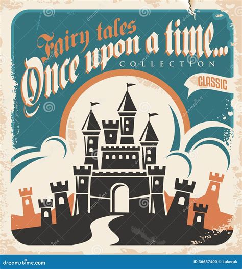 Vintage Fairy Tales Book Cover with Image of Castle Stock Vector ...