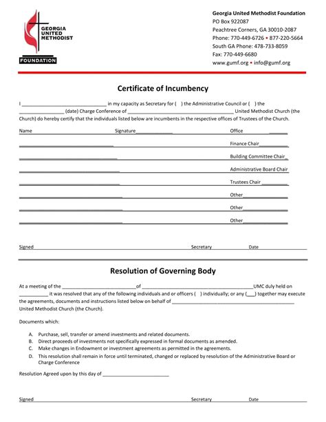 Free Printable Certificate Of Incumbency Templates [Word, PDF]