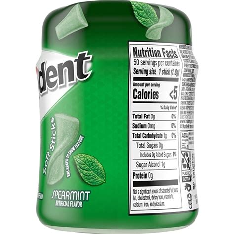 Trident Spearmint Gum, 50 Count, 4 Per Box, 6 Per Case