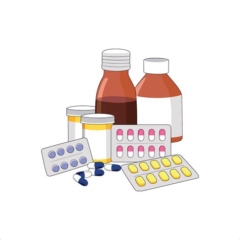 medicine vector illustration. pills, tablet, capsule for health care ...