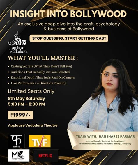 Insight into Bollywood with Banshree Parmar | Invited at Applause ...
