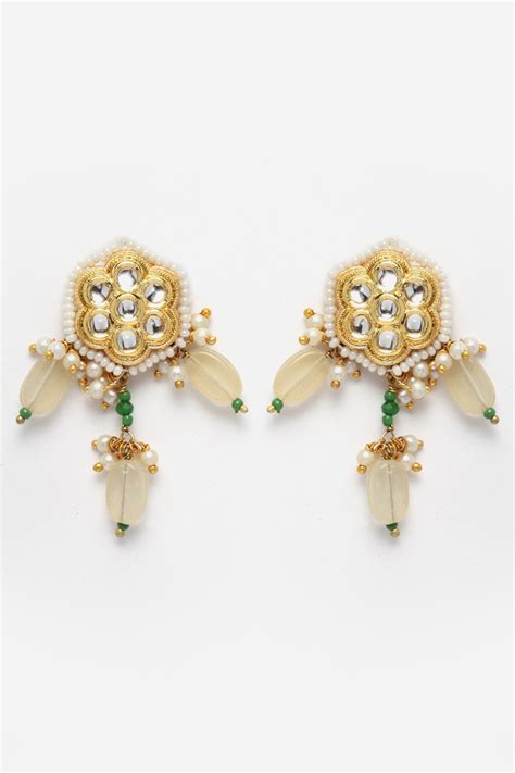 Buy Gold Plated Pearls, Diamonds, Stones Multi Layered Necklace Set by ...