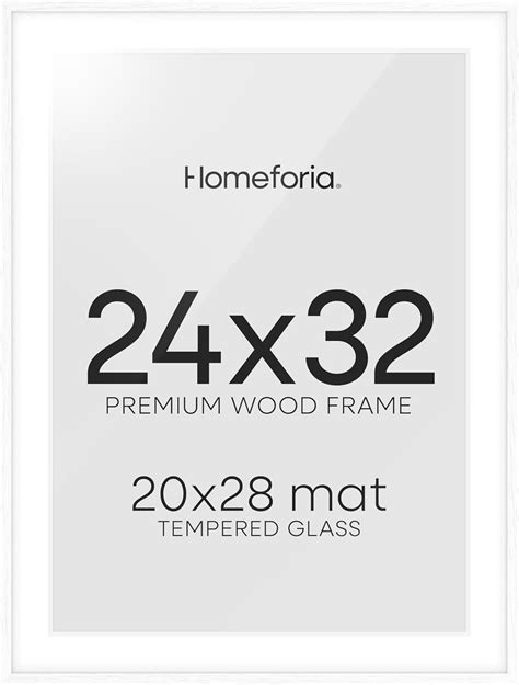 Amazon.com - Homeforia 24x32 Picture Frame, White Wood, High End Oak ...