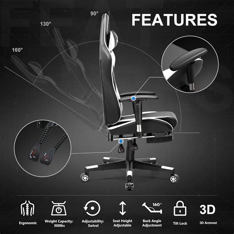 GTRACING Gaming Chair with Footrest, Ergonomic India | Ubuy