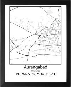 Aurangabad,Maharashtra,India UNFRAMED Minimalist Map Line Art Print ...