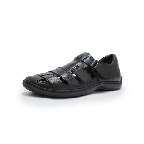 Men's Genuine Leather Sandals - Formal Black and Cherry Sandals – DOC&MARK®