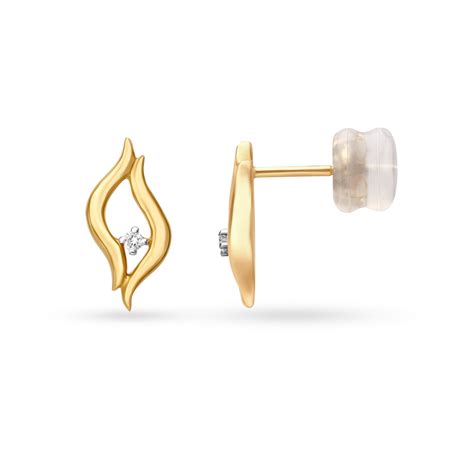 Subtle Gold and Diamond Single Stone Stud Earrings