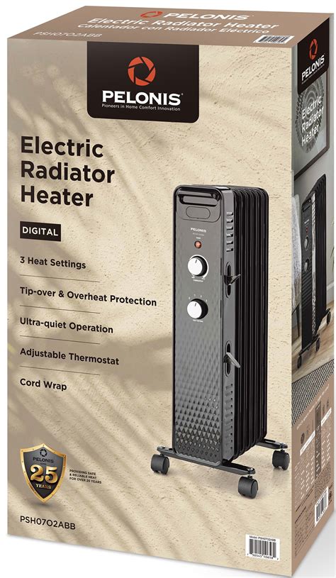 Pelonis 1500W Mechanical Oil-Filled 3-Setting Electric Radiant Heater ...