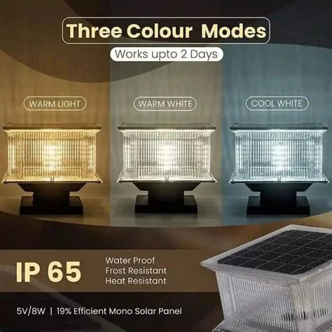 Solar pillar light for outdoor | Driveway decorative stone gate light ...