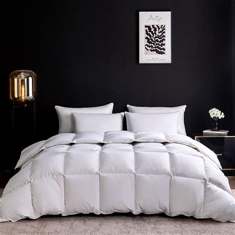 Amazon.com: WENERSI Feather Down Comforter Cal King Size,Hotel Style ...