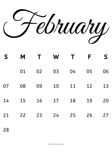 February In Cursive Writing