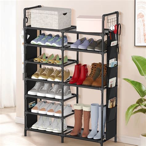 5 Tiers Shoe Rack Tall Shoe Organizer Shoe Storage Vertical Shoe Shelf ...